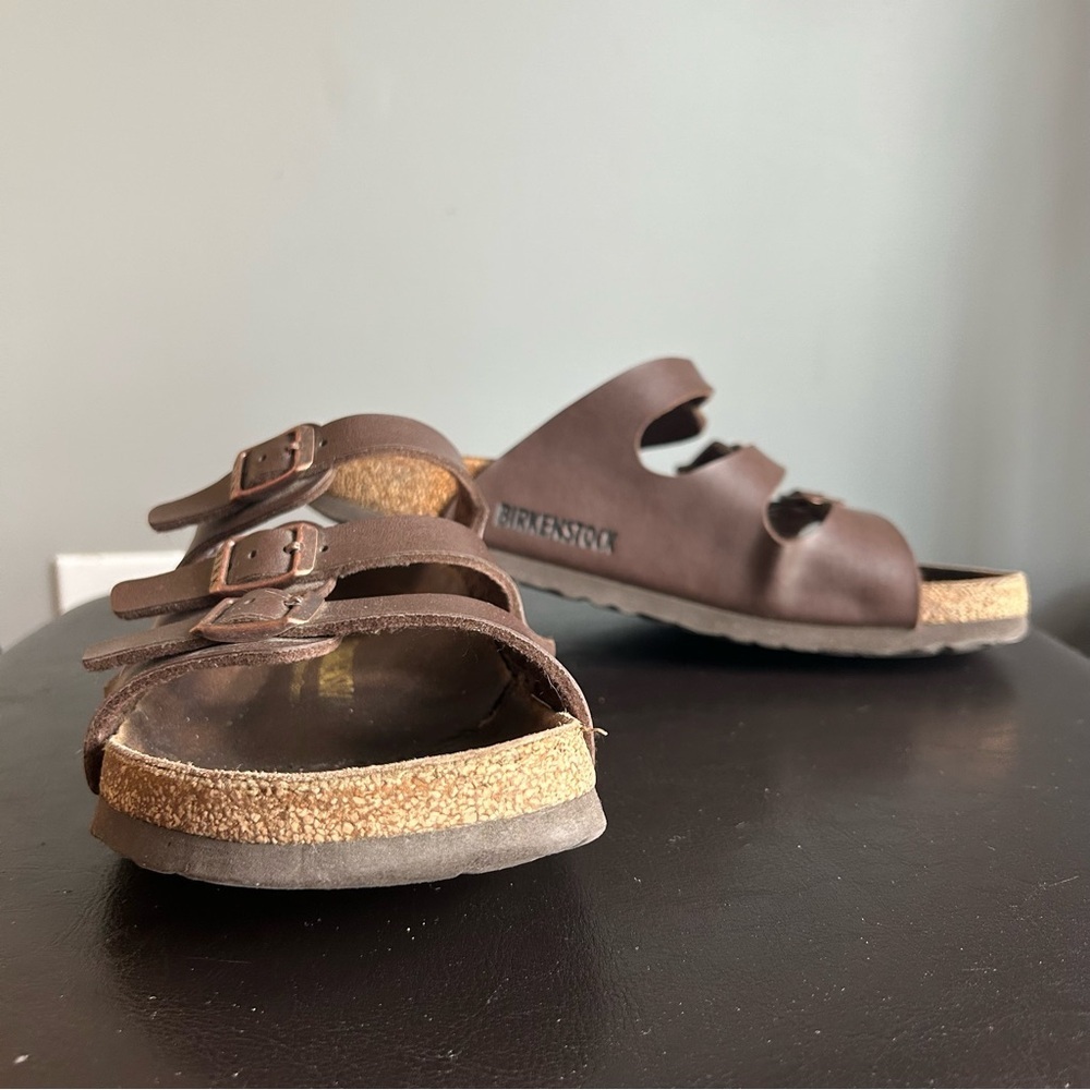 Birkenstock Florida Brown Three Strap Sandals *In Well Loved Condition